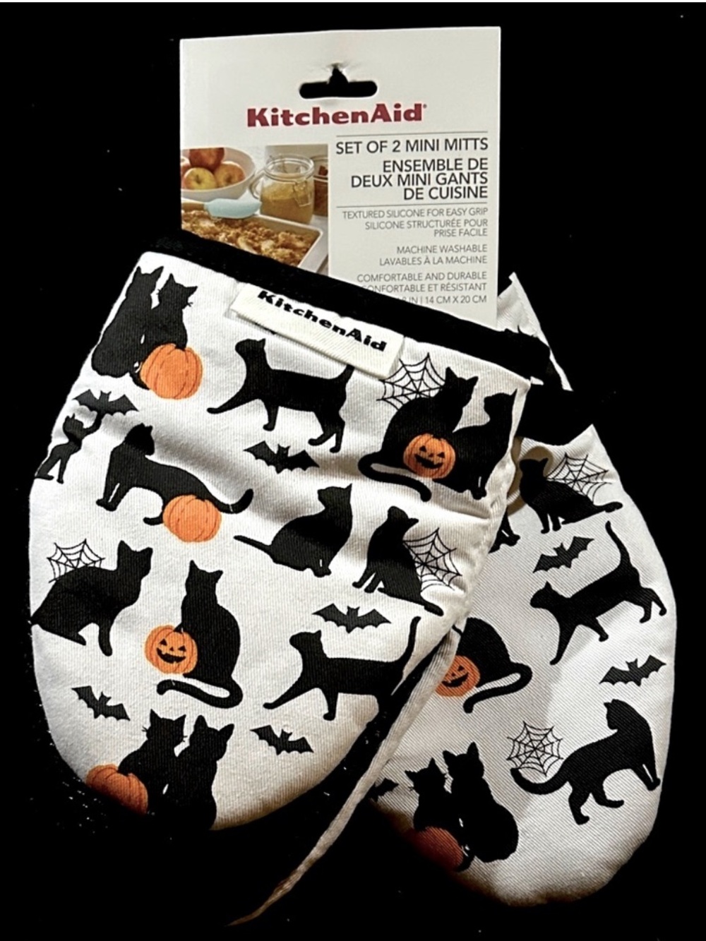 KitchenAid Black Cat & Pumpkin Mini Mitts~NEW!